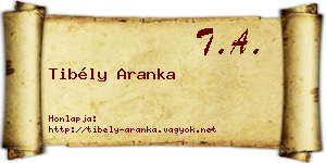 Tibély Aranka névjegykártya