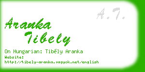 aranka tibely business card